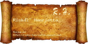 Riskó Henrietta névjegykártya